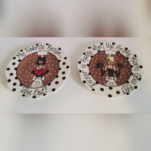 Carrie Wroot Set of 2 Plates Diner is ready and Take out